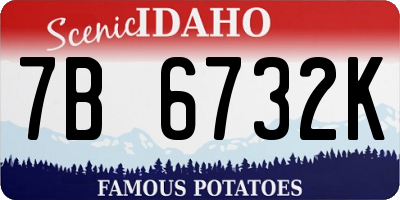 ID license plate 7B6732K