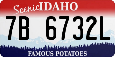 ID license plate 7B6732L