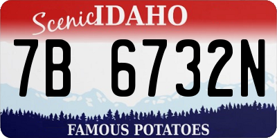 ID license plate 7B6732N