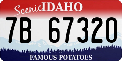 ID license plate 7B6732O