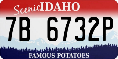 ID license plate 7B6732P