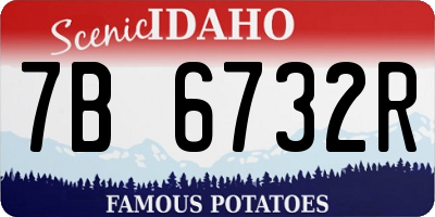 ID license plate 7B6732R