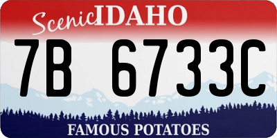 ID license plate 7B6733C
