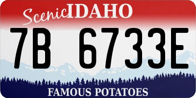 ID license plate 7B6733E
