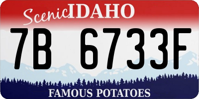 ID license plate 7B6733F