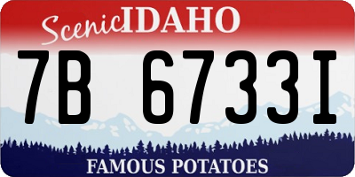 ID license plate 7B6733I