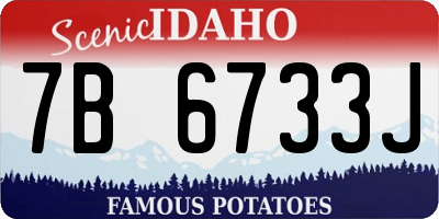 ID license plate 7B6733J