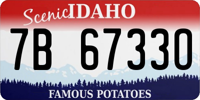 ID license plate 7B6733O