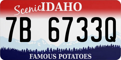 ID license plate 7B6733Q