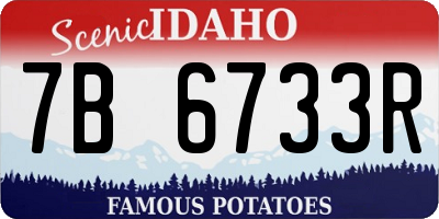 ID license plate 7B6733R