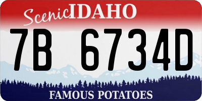 ID license plate 7B6734D