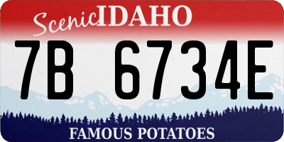 ID license plate 7B6734E