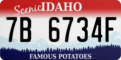 ID license plate 7B6734F