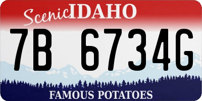 ID license plate 7B6734G