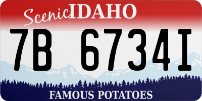 ID license plate 7B6734I