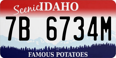 ID license plate 7B6734M