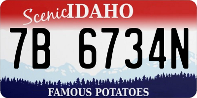 ID license plate 7B6734N