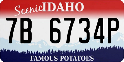 ID license plate 7B6734P