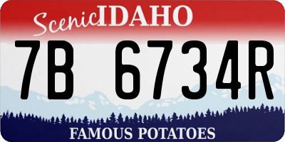 ID license plate 7B6734R