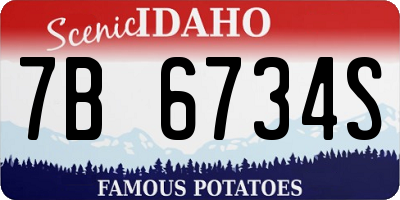 ID license plate 7B6734S