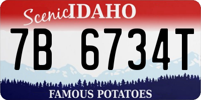 ID license plate 7B6734T