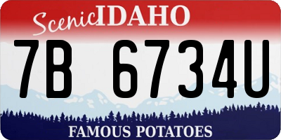ID license plate 7B6734U