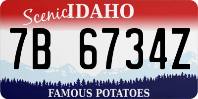 ID license plate 7B6734Z