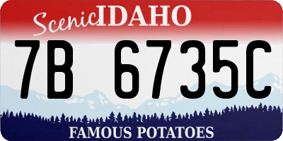 ID license plate 7B6735C