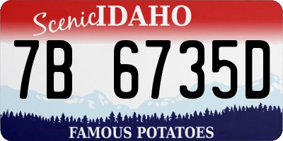 ID license plate 7B6735D
