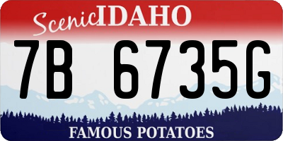 ID license plate 7B6735G
