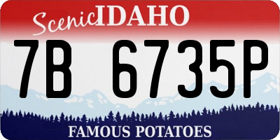 ID license plate 7B6735P