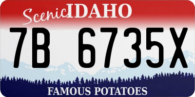 ID license plate 7B6735X