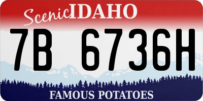 ID license plate 7B6736H