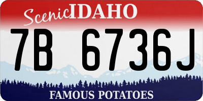 ID license plate 7B6736J