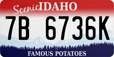 ID license plate 7B6736K