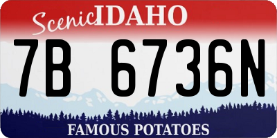 ID license plate 7B6736N
