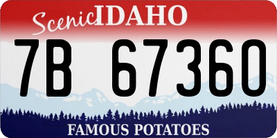 ID license plate 7B6736O
