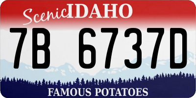 ID license plate 7B6737D