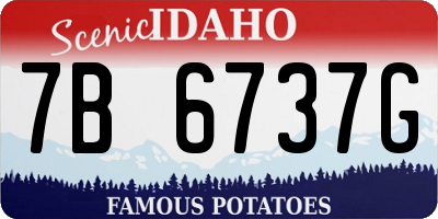 ID license plate 7B6737G
