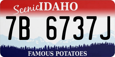 ID license plate 7B6737J
