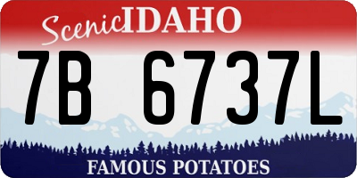 ID license plate 7B6737L