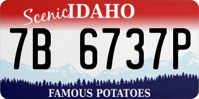 ID license plate 7B6737P