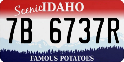 ID license plate 7B6737R