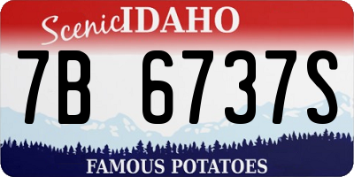 ID license plate 7B6737S