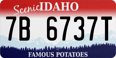 ID license plate 7B6737T