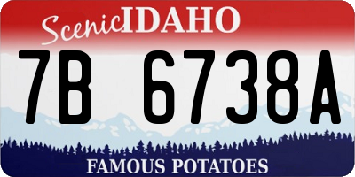 ID license plate 7B6738A