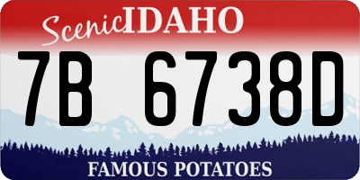ID license plate 7B6738D