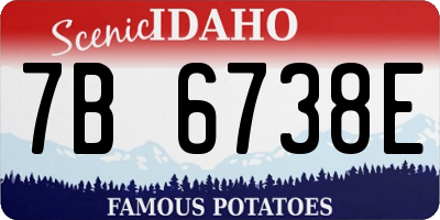 ID license plate 7B6738E