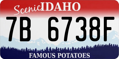 ID license plate 7B6738F