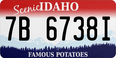 ID license plate 7B6738I